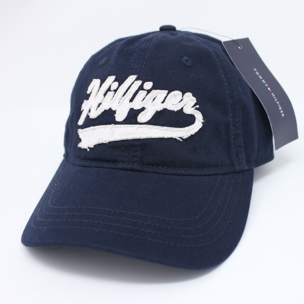 TOMMY HILFIGER Navy White Spellout Hat
